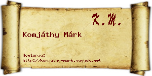 Komjáthy Márk névjegykártya
