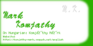 mark komjathy business card